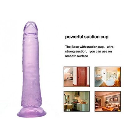 Dildos 7.87 Inch Dildo with Suction Cup Realistic Dong Fake Penis Adult Sex Female Masturbation Toys(Purple) - Purple - C918D...