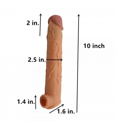 Pumps & Enlargers New-Silicone Pên?ís Sleeve for Men Large Extension Cóndom Thick and Big Extra Large 10 inch Skin Sexy - C91...