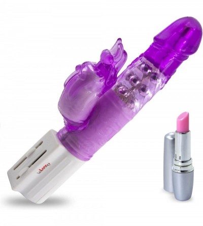 Dildos Purple Rabbit Vibrator Dragon Dream Multispeed Waterproof Swirling Shaft Clitoral Massager Bundle with Secret Lipstick...
