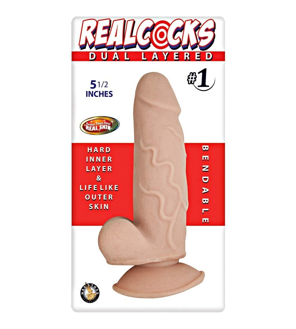 Dildos Real Cocks Dual Layered- No.1 Flesh- 5.5 Inch - No.1 Flesh - C1186LM59Z3 $16.79