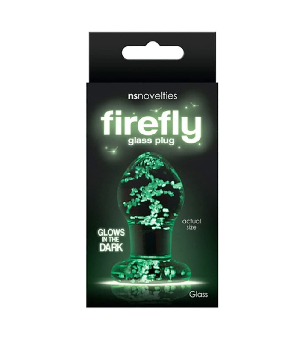 Anal Sex Toys Firefly Glass - Plug - Small - Clear with Free Bottle of Adult Toy Cleaner - C918GRAZI4I $21.41