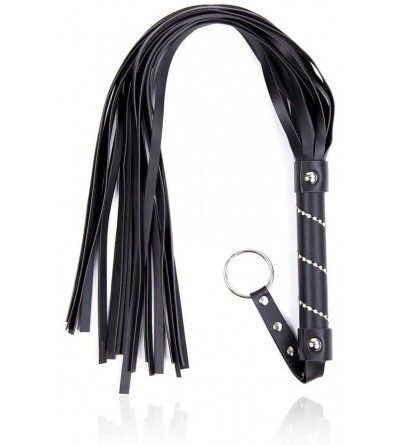 Paddles, Whips & Ticklers PU Leather Rivet Flogger Riding Whip Toy Accessories for Him and Her - CF190HR95E6 $17.58