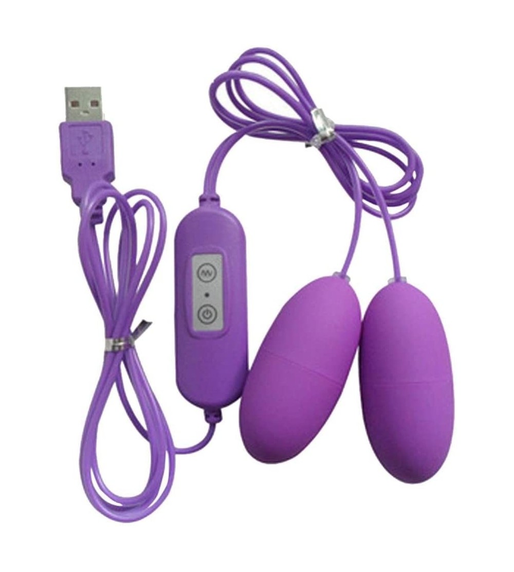 Vibrators Sex Toys-Female G-spot Wired USB Mini Double Jumping Eggs 20 Frequency Bullet Love Eggs Vibrator (Purple) - Purple ...