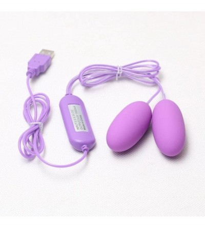Vibrators Sex Toys-Female G-spot Wired USB Mini Double Jumping Eggs 20 Frequency Bullet Love Eggs Vibrator (Purple) - Purple ...
