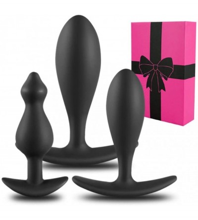 Anal Sex Toys Butt Plug Trainer Kit- Anal Training Set for Comfortable Long-Term- Pack of 3 Silicone Anal Plugs Training Set ...