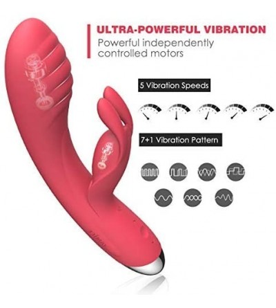 Vibrators Warming G Spot Rabbit Anal Dildo Vibrator with Bunny Ears for Clitoris Stimulation-Waterproof Personal Vibrator wit...