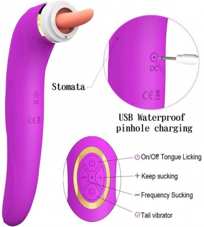 Vibrators Clitoral Sucking Licking Vibrator- G Spot Tongue Vibrator with 8 Suction Modes & 10 Tail Vibration Modes & 5 Lickin...