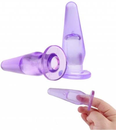 Anal Sex Toys Butt Plug - Translucent Hollowed for Finger Insertion - Purple - CW11WH8EZR9 $19.54