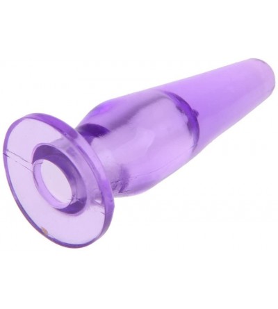 Anal Sex Toys Butt Plug - Translucent Hollowed for Finger Insertion - Purple - CW11WH8EZR9 $6.96