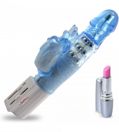 Dildos Blue Rabbit Vibrator Dragon Dream Multispeed Waterproof Swirling Shaft Clitoral Massager Bundle with Secret Lipstick -...