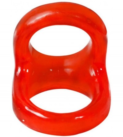 Penis Rings Soft Flexible Men Delay Ejaculation Double Cock Ring Penis Lock Adult Sex Toy - Red - Red - CW18WW4DOMM $19.46
