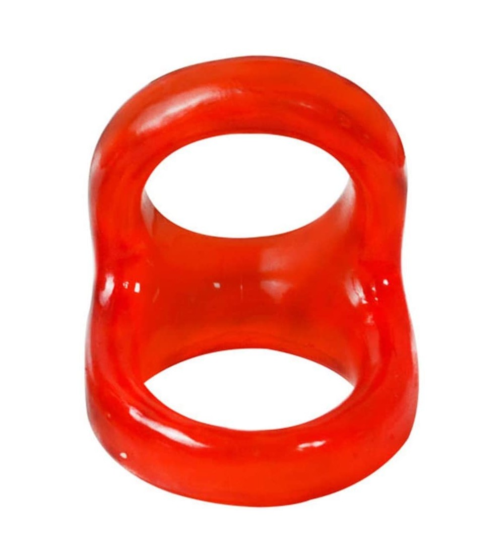 Penis Rings Soft Flexible Men Delay Ejaculation Double Cock Ring Penis Lock Adult Sex Toy - Red - Red - CW18WW4DOMM $7.83