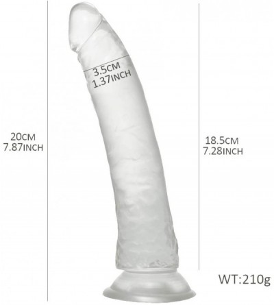Dildos 7.87 inch Clear Realistic Dildo with Adjustable Strap on Harness- Double Stimulation Anal Jelly Penis Adult Sex Toy fo...