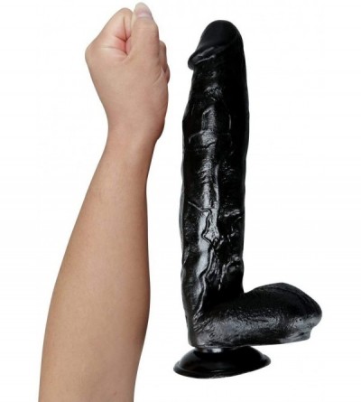 Dildos Realistic Black Silicone ḎìlÐɔ 11 Inch Ultra- Huge Handsfree Massage Toy for Women Couples - CN198SHHCG2 $27.43
