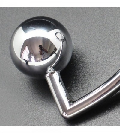 Anal Sex Toys Anal Plug Cock Ring with Ball Metal Steel Hook Chrome Butt - CR127QVOL4X $16.20