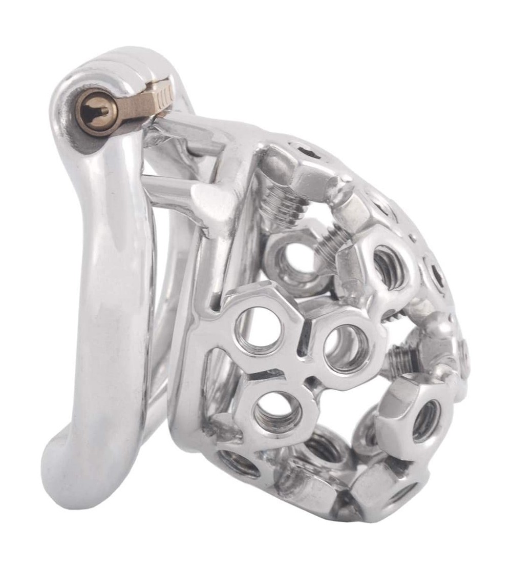 Chastity Devices Ergonomic Design Stainless Steel Male Chastity Device Easy to Wear Male Cock Cage K340 (40mm/ S Size) - CV18...