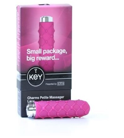 Vibrators Charms Lace Silicone Vibrator Waterproof Masssager- Raspberry Pink- 3.5 Inch - C8110RCRTTN $75.05