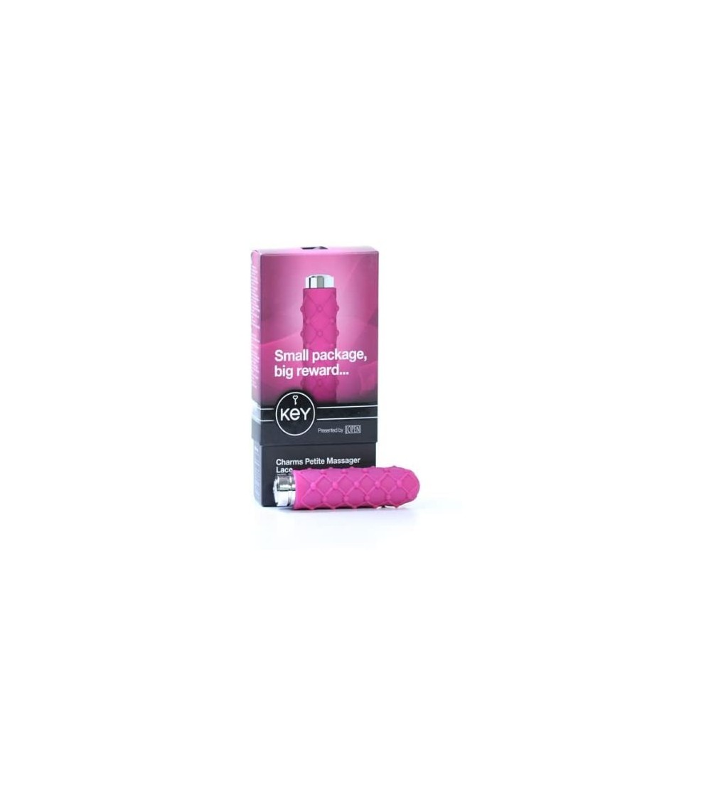Vibrators Charms Lace Silicone Vibrator Waterproof Masssager- Raspberry Pink- 3.5 Inch - C8110RCRTTN $33.14