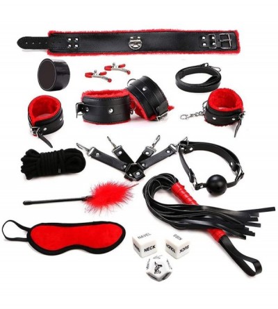 Restraints 14 PCS BDSM Bondage Set for Restraint with Restraint Kit Neck Collar Handcuffs Ankle Cuff Thigh Straps Fetish Rest...
