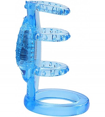Pumps & Enlargers Zinger Vibrating Cock Cage Enhancer Ring Sleeve- Blue - Blue - C712O5L1EKW $29.13
