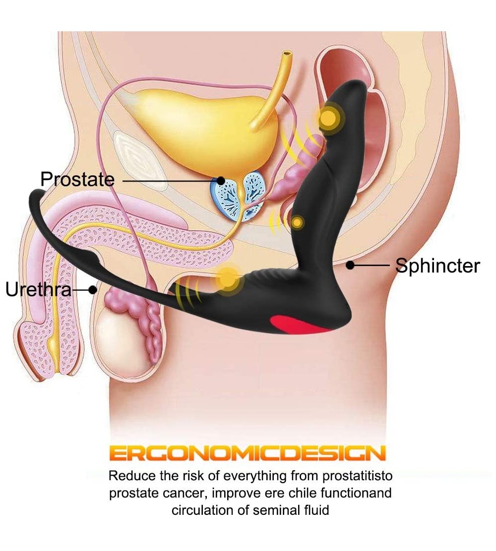 Penis Rings G-spot Clitoral Penis Ring Vibrator- 9 Dildo Anal Vibration Modes- Male Masturbation Prostate Ring Vibrator- Sili...
