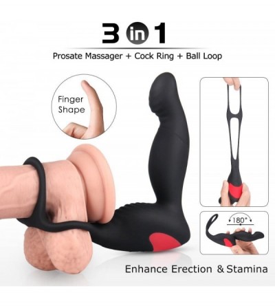 Penis Rings G-spot Clitoral Penis Ring Vibrator- 9 Dildo Anal Vibration Modes- Male Masturbation Prostate Ring Vibrator- Sili...