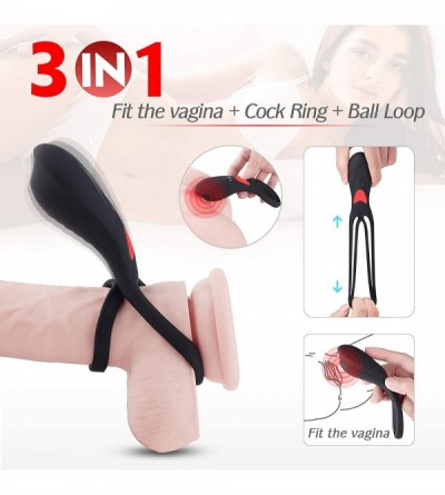Penis Rings Ring Cóck for Sex Men Longer Lasting Erection 9 Modes Full Silicone Double Jago Cockring Clitoris Vibrator for Co...