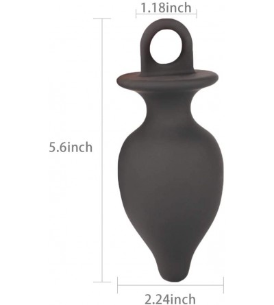 Anal Sex Toys Silicone Butt Plug with Safe Pull Ring- Anal Sex Toy Small Large (Large) - CX184XXHMY6 $9.52