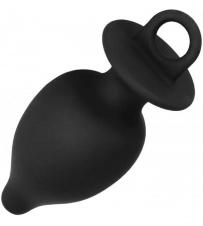 Anal Sex Toys Silicone Butt Plug with Safe Pull Ring- Anal Sex Toy Small Large (Large) - CX184XXHMY6 $9.52
