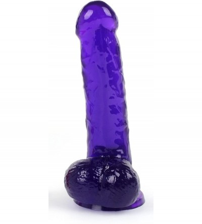 Anal Sex Toys Perfect Purple Realistic Dildo By Healthy Vibes - Lifelike Look and Feel Sex Toy for Women - Slim for Anal - C2...