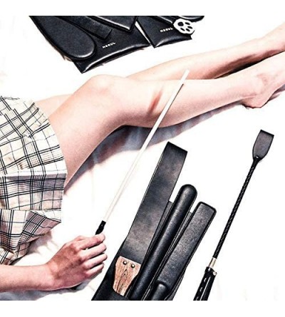 Paddles, Whips & Ticklers Leather Whip Handle Riding Crop Couple Game Toys - Riding Whip - C419EIX2O59 $25.40