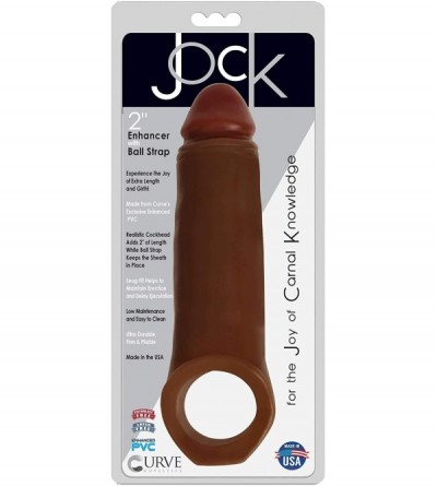 Dildos 2 Inch Penis Enhancer with Ball Strap- Brown - Chocolate - CN18LZZE5SR $10.94