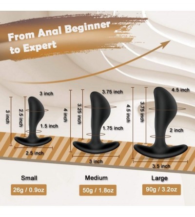 Anal Sex Toys Butt Plug Trainer Kit for Comfortable Long-Term Wear- Pack of 3 Silicone Anal Plugs Training Set with Tapered S...