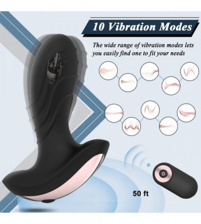 Vibrators Vibrating Butt Plug Prostate Massager- Rechargeable Silicone Anal Vibrator with 10 Powerful Stimulation Patterns Re...