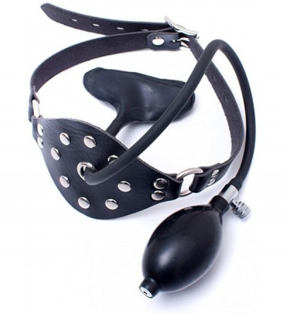 Gags & Muzzles Leather Bondage Inflatable Strap-on Mouth Gag Bound Masks - Faux Leather Lockable & Panel Gag Open Mouth Plug ...