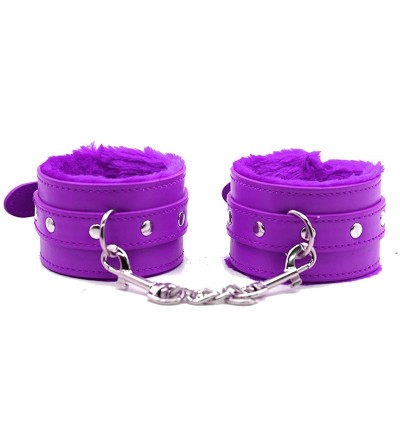 Restraints Super Soft Comfortable Leather Adjustable Handcuff Soft Fur Leather Handcuffs Multifunctional Bangle For Sex Play ...