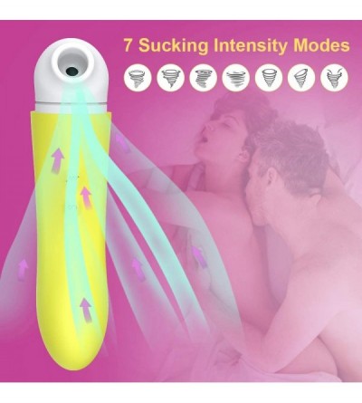 Vibrators 2 in 1 Banana Clitoral Sucking & G-Spot Dildo Vibrator for Double Stimulation - Rechargeable Clitoris Nipple Sucker...