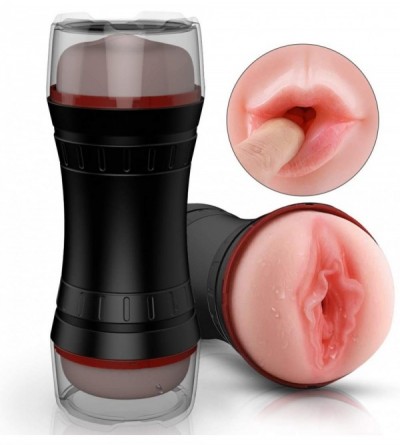 Male Masturbators Male Masturbator Cup- 2 in 1 Pocket Pussy with 3D Realistic Textured Vagina- Oral Sex Toy Lifelike Touch an...