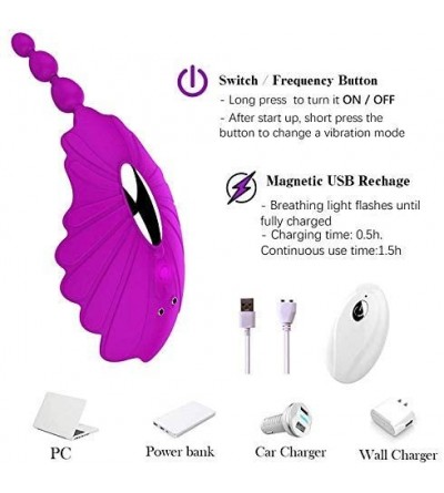 Vibrators Mini Wearable Vibrator- Wireless Remote Control Waterproof USB Magnetic Charging Design- Combined with Smooth Silic...