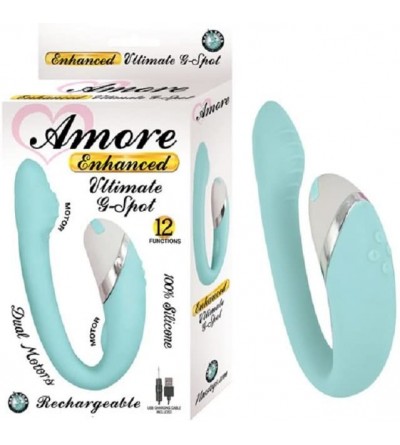 Vibrators Amore Enhanced Ultimate G-Spot Vibrator - Aqua with Free Bottle of Adult Toy Cleaner - CT18GZ3OYN4 $121.26