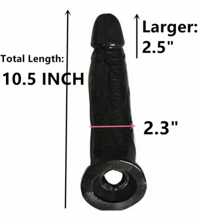 Pumps & Enlargers Sexy 10.5" Longer Black Shaft Bottom Double Open Girth Enhancer Extension Sleeve Extender Sheath Toy Growth...