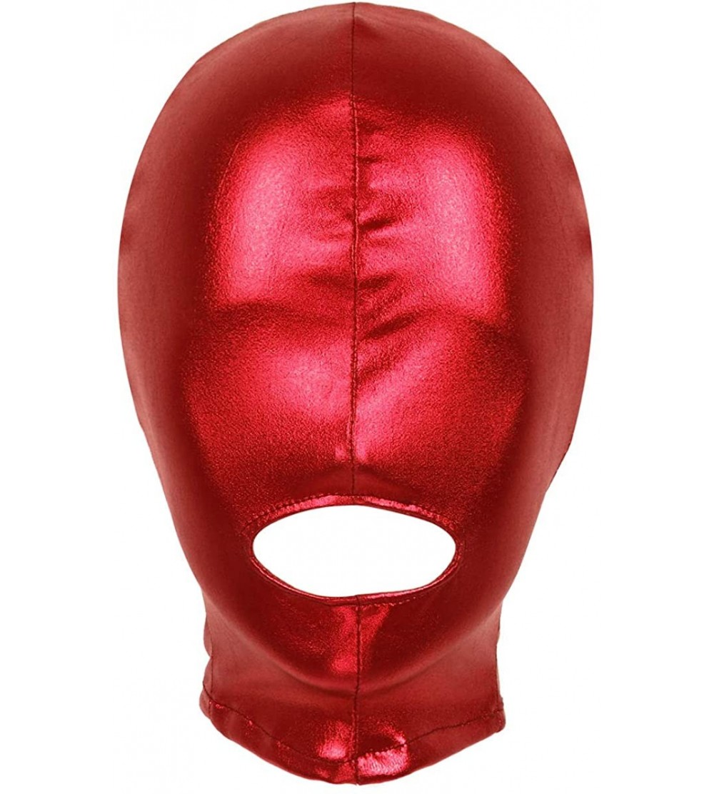 Blindfolds Unisex Adult Eyes & Mouth Open Headgear Mask Hood Breathable Blindfold Face Cover Blindfold Cosplay Costume - Red2...