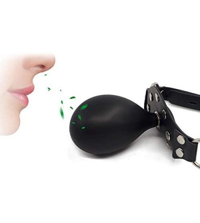 Gags & Muzzles Leather Bondage Inflatable Strap-on Mouth Gag Masks - Faux Leather Lockable & Panel Gag Open Mouth Plug Breath...