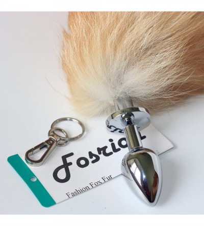Anal Sex Toys Multi-Function Real Fox Tail Fur Anal Plug Sexy Adult Toy Fashion Butt Stainless Steel Cosplay Toy (Small Plug-...