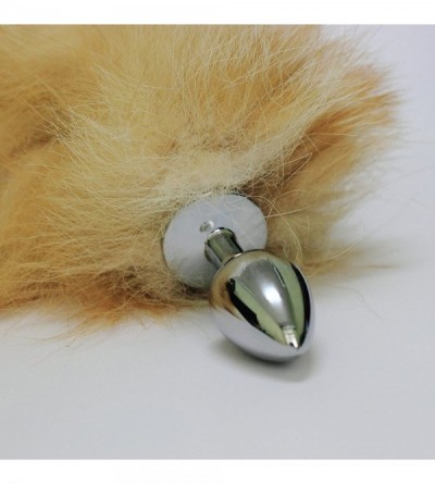 Anal Sex Toys Multi-Function Real Fox Tail Fur Anal Plug Sexy Adult Toy Fashion Butt Stainless Steel Cosplay Toy (Small Plug-...