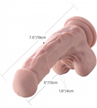 Dildos Silicone Realistic Dildo with Stronger Suction Cup Base - Whopper Dong W/Balls-Lifelike Cock-Flesh-7.2 Inches 100% Sat...