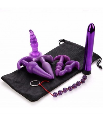 Anal Sex Toys 7PCS Silicone Jelly Anal Vibrator Beads Dildo Vibration Massager Sex Toys Masturbation Butt Plug Vibrator - C31...