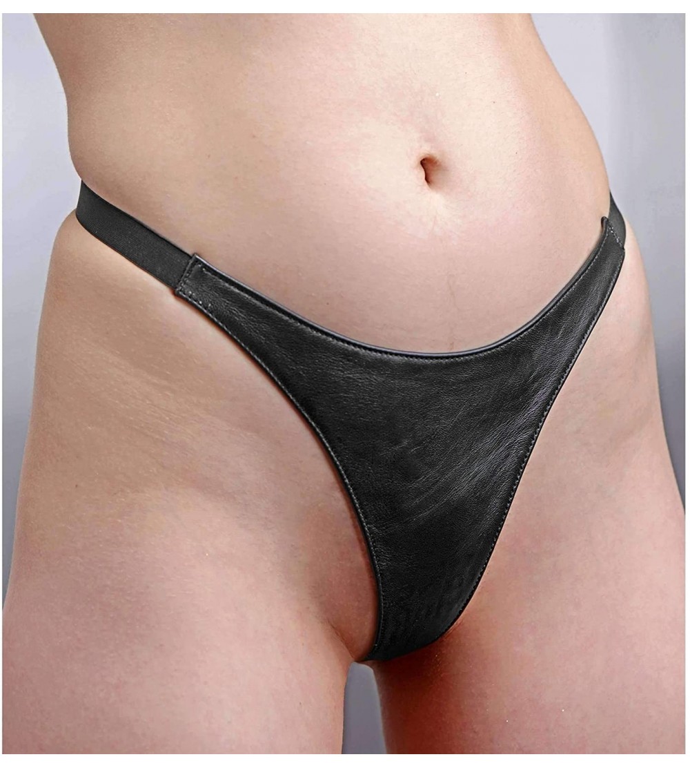 Restraints Spiked Leather Thong Panties- Small/Medium - C111XJWHTCZ $22.87