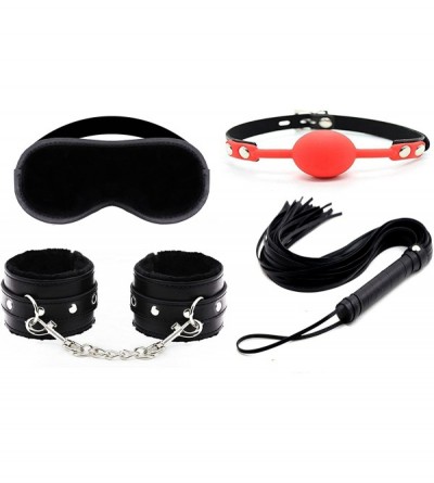 Restraints Super Soft Comfortable Fur Leather Handcuffs- Velvet Cloth Blindfold Eye Mask Set- Good for Sex Play - H+e+w+m - C...
