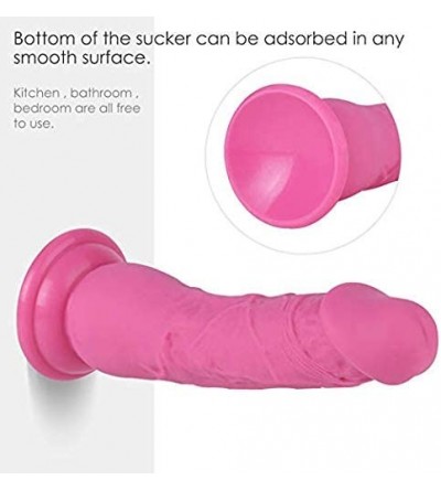 Dildos Realistic Dildo- 9 Inch Lifelike Liquid Silicone Big Penis- Women Sex Toys with Strong Suction Cup (Pink) - Pink - C51...